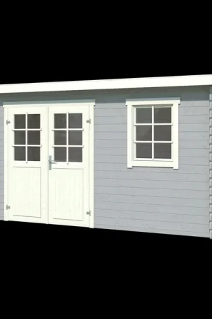 Outdoor Life Blokhut Amira Platinum Grey-Wit 380 x 175 cm Koop Vandaag